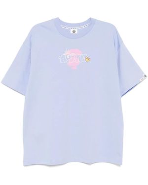 A Bathing Ape Logo-Print T-Shirt - Blue