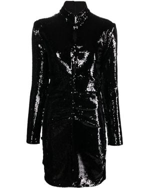 Isabel Marant Long-Sleeve Sequin-Embellished Dress - Black