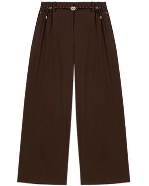 Maje Belted Wide Pants - Brown