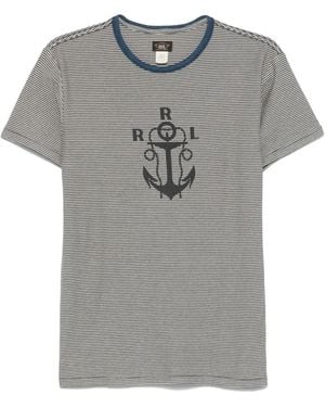 RRL ストライプ Tシャツ - グレー