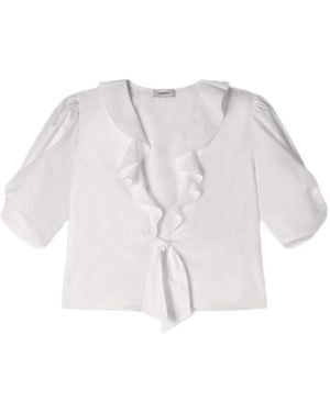 Sandro Ruffled-Collar Blouse - White