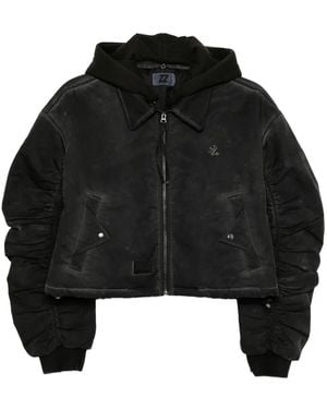 Izzue Ruched Cropped Jacket - Black