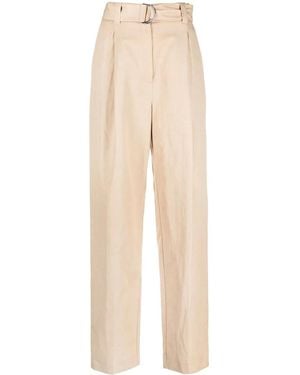 MSGM Belted Straight-Leg Trousers - Blue