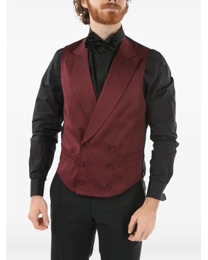 Corneliani Double-Breasted Peak-Lapel Waistcoat - Red