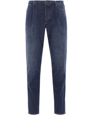 Incotex Pleated Denim Jeans - Blue