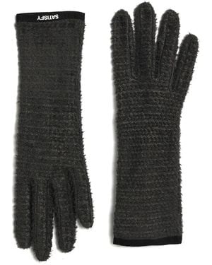 Satisfy Fleece Waffle-Textured Gloves - Black