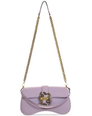 Just Cavalli Snake-Detail Shoulder Bag - Purple