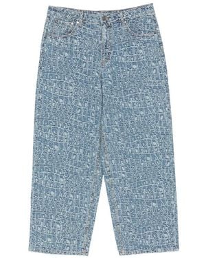 Daily Paper Jacquard-Pattern Jeans - Blue