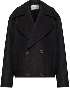 Lanvin Double-Breasted Button Jacket - Black