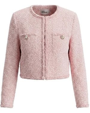 Self-Portrait Chaqueta Con Detalle De Perlas - Rosa
