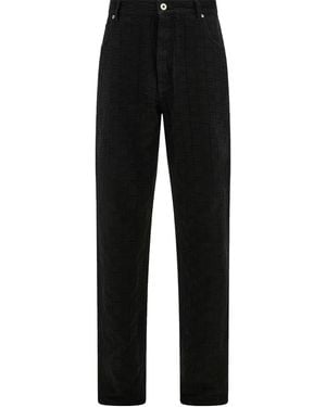 Ferragamo Pantalones de mezclura de textura de monograma de - Negro