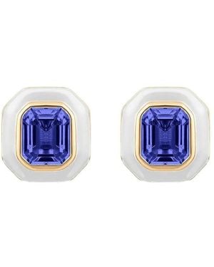 Goshwara 18K Square-Cut Tanzanite Earrings - Blue