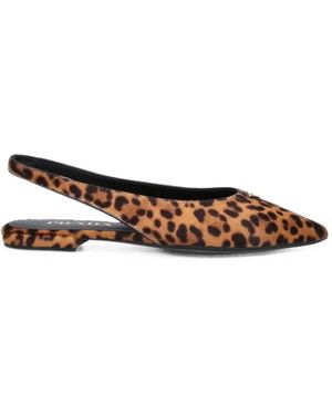 Prada Ballerines Imprimées En Cuir - Blanc