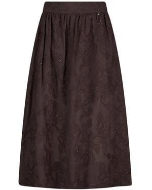 Liu Jo Embroidered Muslin Skirt - Brown