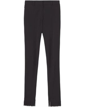 Burberry Fringed Hem Skinny Trousers - Black