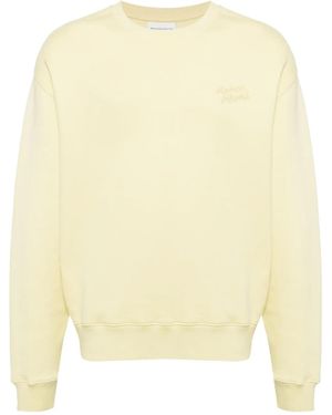 Maison Kitsuné Logo-Embroidered Cotton Sweatshirt - Natural