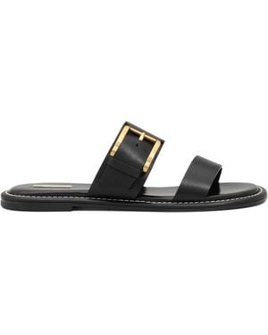 Ami Paris Cow Leather Buckle Sandals - Black