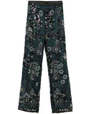 Emporio Armani Sequin-Embellished Beaded Trousers - Green