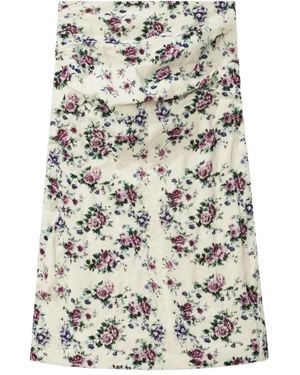 Tory Burch Printed Velvet Midi Skirt - Grey