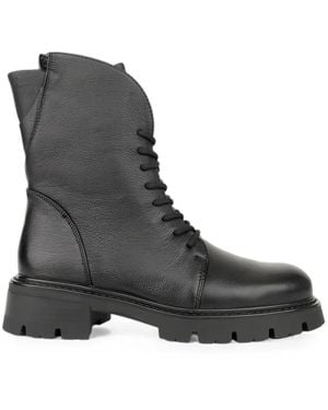 Linda Baumann Lace-Up Chunky-Sole Boots - Black