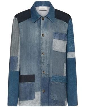 Pierre Louis Mascia Amadobis Patchwork Denim Overshirt - Blue