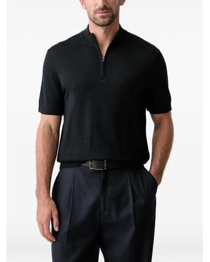 Joop! Polo De Punto Con Media Cremallera - Negro
