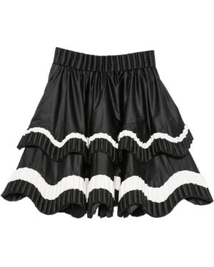 RAXXY Tiered Pleated Mini Skirt - Black