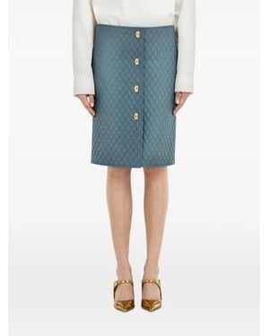 Ferragamo Quilted Nappa Skirt - Blue