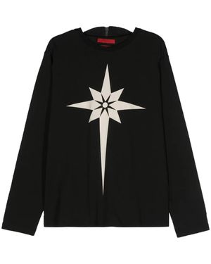 Kusikohc Origami-Print Mask T-Shirt - Black