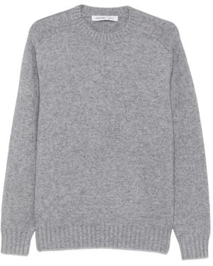 Carven Crew-Neck Ribbed-Trim Sweater - Grey