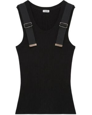 Loewe Buckle-Detail Ribbed Tank Top - Black