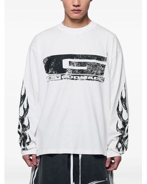 GODMADE Graphic-Print Long-Sleeve T-Shirt - White