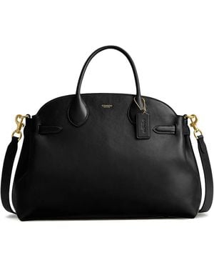 COACH Empire Carryall Leather Tote Bag - Black
