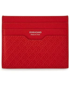 Ferragamo モノグラム カードケース - レッド