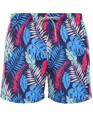 Boardies Palmtopia Leaf-Print Swim Shorts - Blue