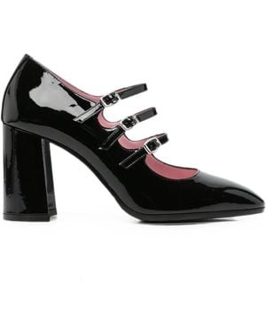CAREL PARIS Keel Triple-Strap Patent Pumps - Black