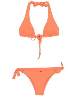 Fisico Crochet Bow Beachwear - Orange