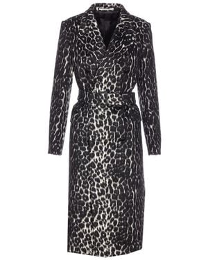Tagliatore Leopard-print coat - Schwarz