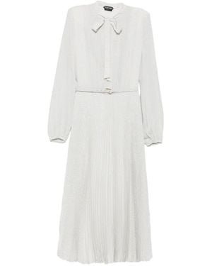 Tom Ford Polka-Dot Pleated Maxi Dress - White