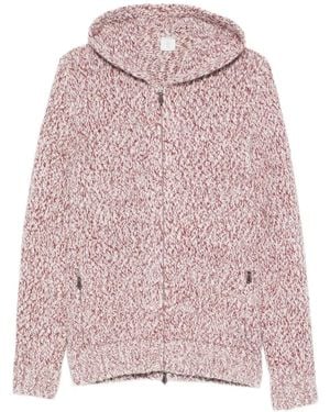 Eleventy Cardigan Zippé À Capuche - Rose