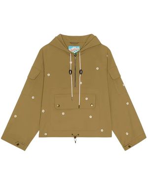 The Great Embroidered Cropped Jacket - Green