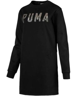 PUMA Logo Fleece Mini Dress - Black