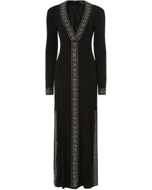 Temperley London Gallantry Vネックドレス - ブラック