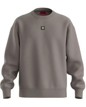 HUGO Stacked-Logo Sweatshirt - Grey