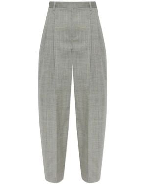 Alexander Wang Mid-Rise Pleated Zip-Pockets Wool Trousers - Grey