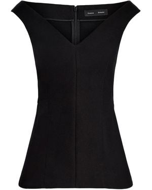 Proenza Schouler Mariam Oberteil mit V-Ausschnitt - Schwarz