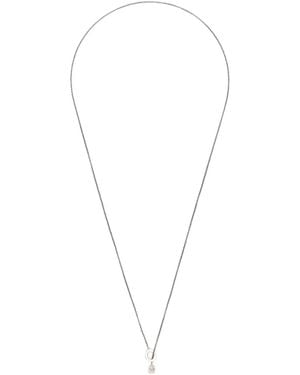 Rosa Maria Collier En Sterling À Pendentif Pavé De Diamant - Blanc