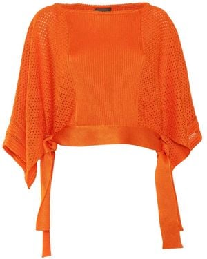 Alberta Ferretti Pull En Maille Ajourée - Orange