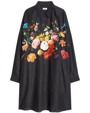 Dries Van Noten Hemdkleid Aus Viskose - Schwarz