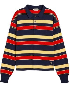 JW Anderson Striped Knit Polo Shirt - Red